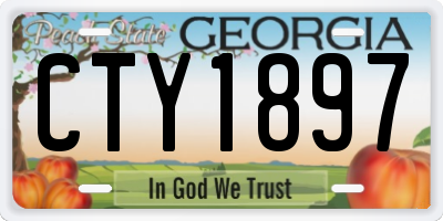 GA license plate CTY1897