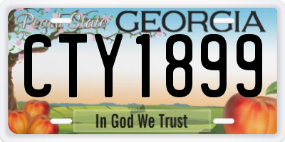 GA license plate CTY1899