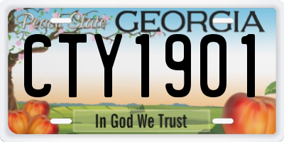 GA license plate CTY1901
