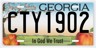 GA license plate CTY1902