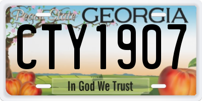 GA license plate CTY1907