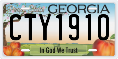GA license plate CTY1910