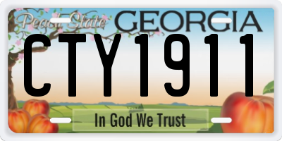 GA license plate CTY1911
