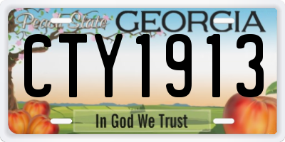 GA license plate CTY1913
