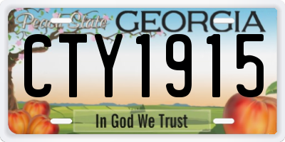 GA license plate CTY1915