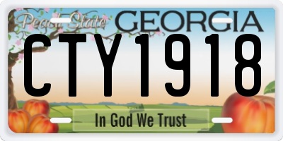 GA license plate CTY1918