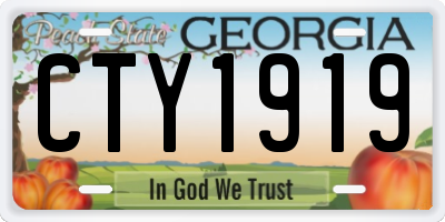 GA license plate CTY1919