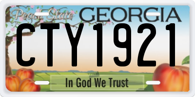 GA license plate CTY1921