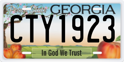 GA license plate CTY1923