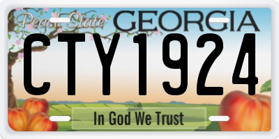 GA license plate CTY1924