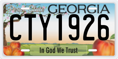 GA license plate CTY1926