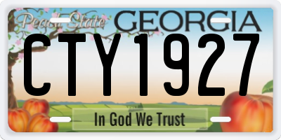 GA license plate CTY1927