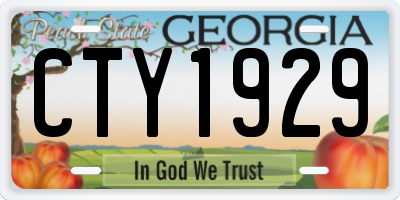 GA license plate CTY1929