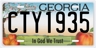 GA license plate CTY1935