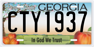 GA license plate CTY1937