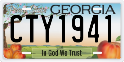 GA license plate CTY1941