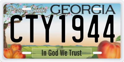 GA license plate CTY1944