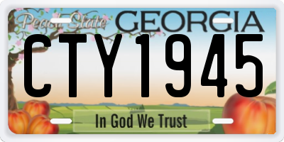 GA license plate CTY1945
