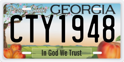 GA license plate CTY1948