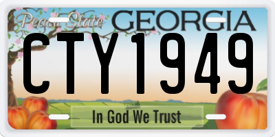 GA license plate CTY1949