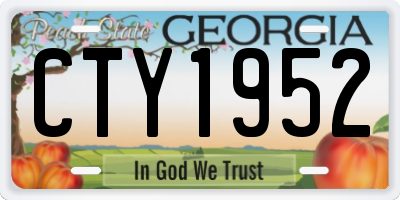 GA license plate CTY1952