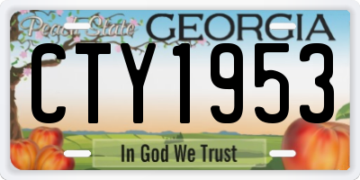 GA license plate CTY1953
