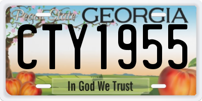 GA license plate CTY1955