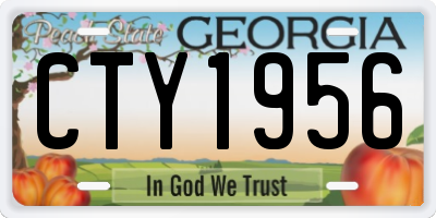 GA license plate CTY1956
