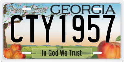 GA license plate CTY1957