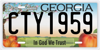 GA license plate CTY1959