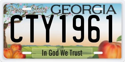 GA license plate CTY1961