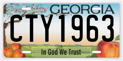 GA license plate CTY1963