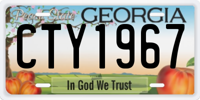 GA license plate CTY1967