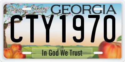 GA license plate CTY1970
