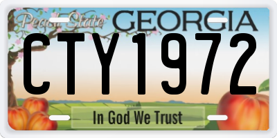 GA license plate CTY1972