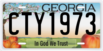 GA license plate CTY1973