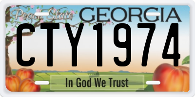 GA license plate CTY1974