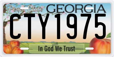 GA license plate CTY1975