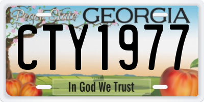 GA license plate CTY1977