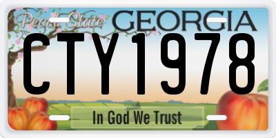 GA license plate CTY1978