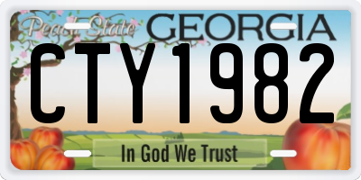 GA license plate CTY1982