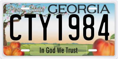 GA license plate CTY1984