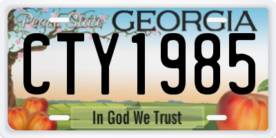 GA license plate CTY1985