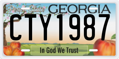 GA license plate CTY1987
