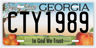 GA license plate CTY1989