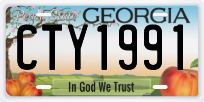 GA license plate CTY1991