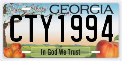 GA license plate CTY1994