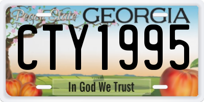 GA license plate CTY1995