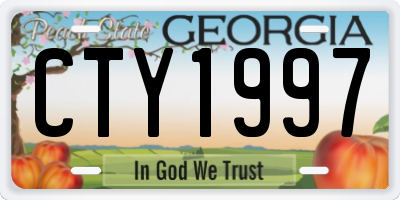 GA license plate CTY1997