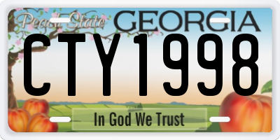 GA license plate CTY1998